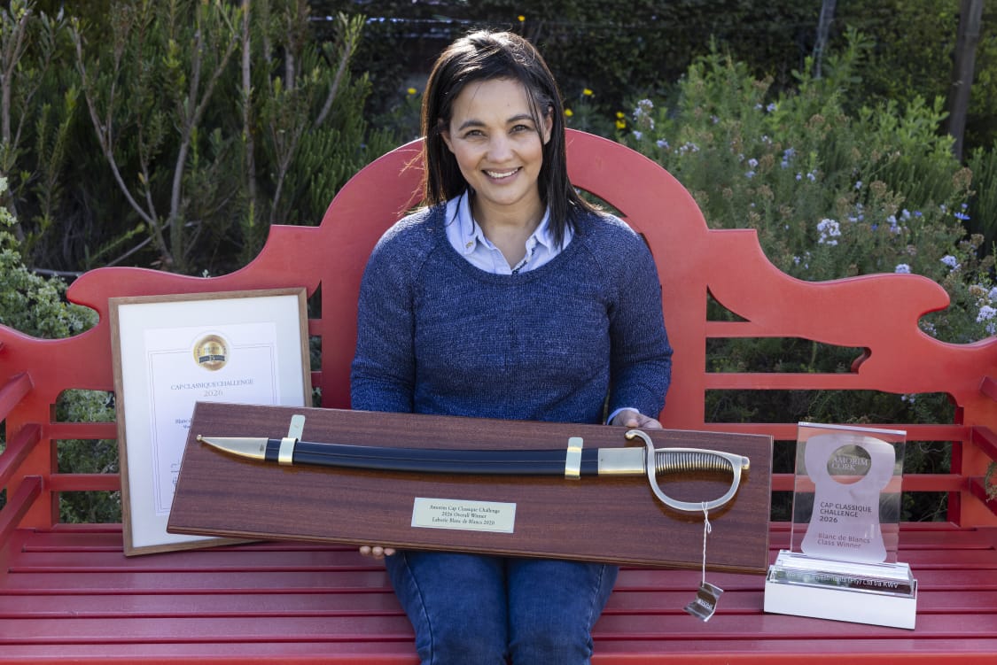 KWV's Sacha Muller with the Amorim Cap Classique Challenge Trophies